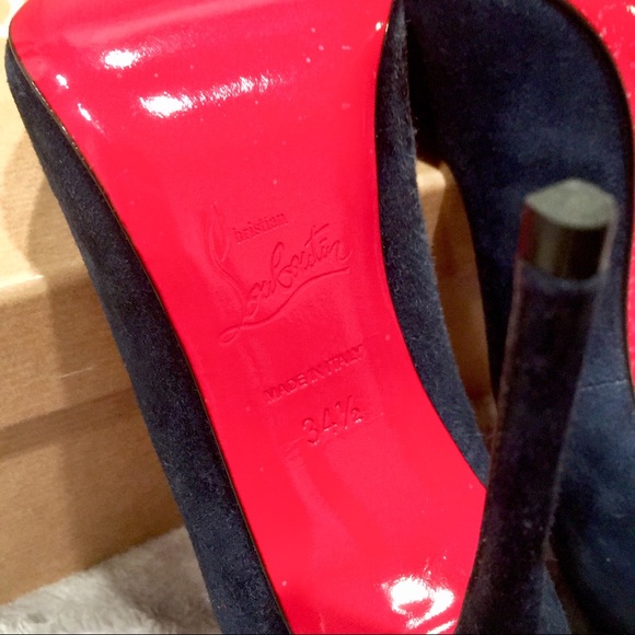 Christian Louboutin Navy Suede So Kate 120 - Picture 6 of 6